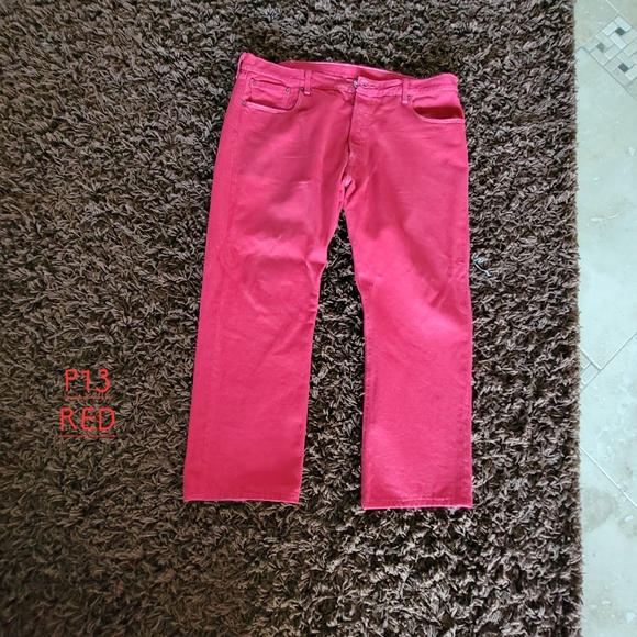 Levi's 501 Button Fly Jeans W40 L30 Red - Picture 1 of 9